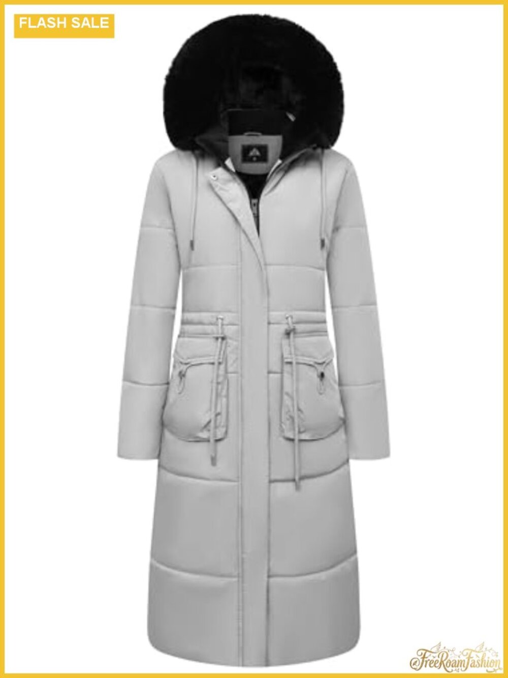 Waterproof Maxi Puffer Down Coat Fleece Lined Faux Fur Hood Winter